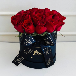 Chil Box Redonda M 24 Rosas Vermelhas
