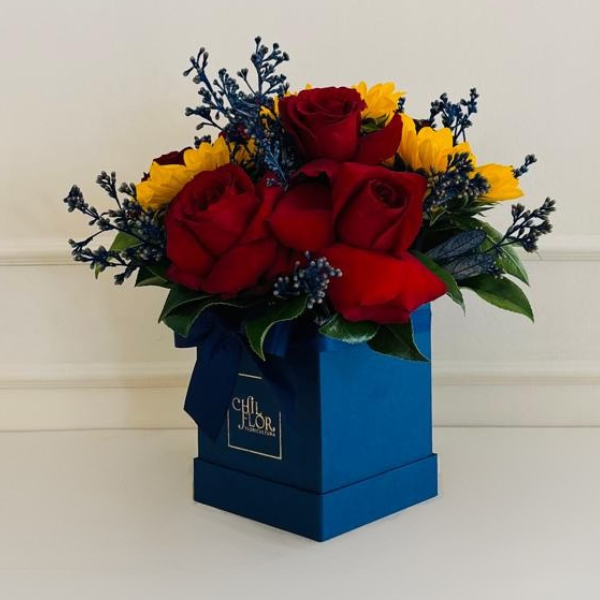 Chil Box Quadrada P Girassol e Rosa Vermelha - Imagem 3