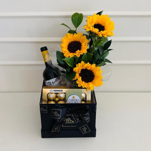 Chil Box Quadrada M Girassóis, Chocolate e Vinho Porta 6 - Imagem 2