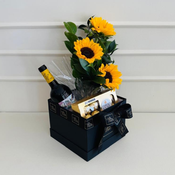 Chil Box Quadrada M Girassóis, Chocolate e Vinho Porta 6 - Imagem 3