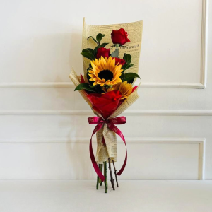 Buquê Girassóis e Rosas Vermelhas